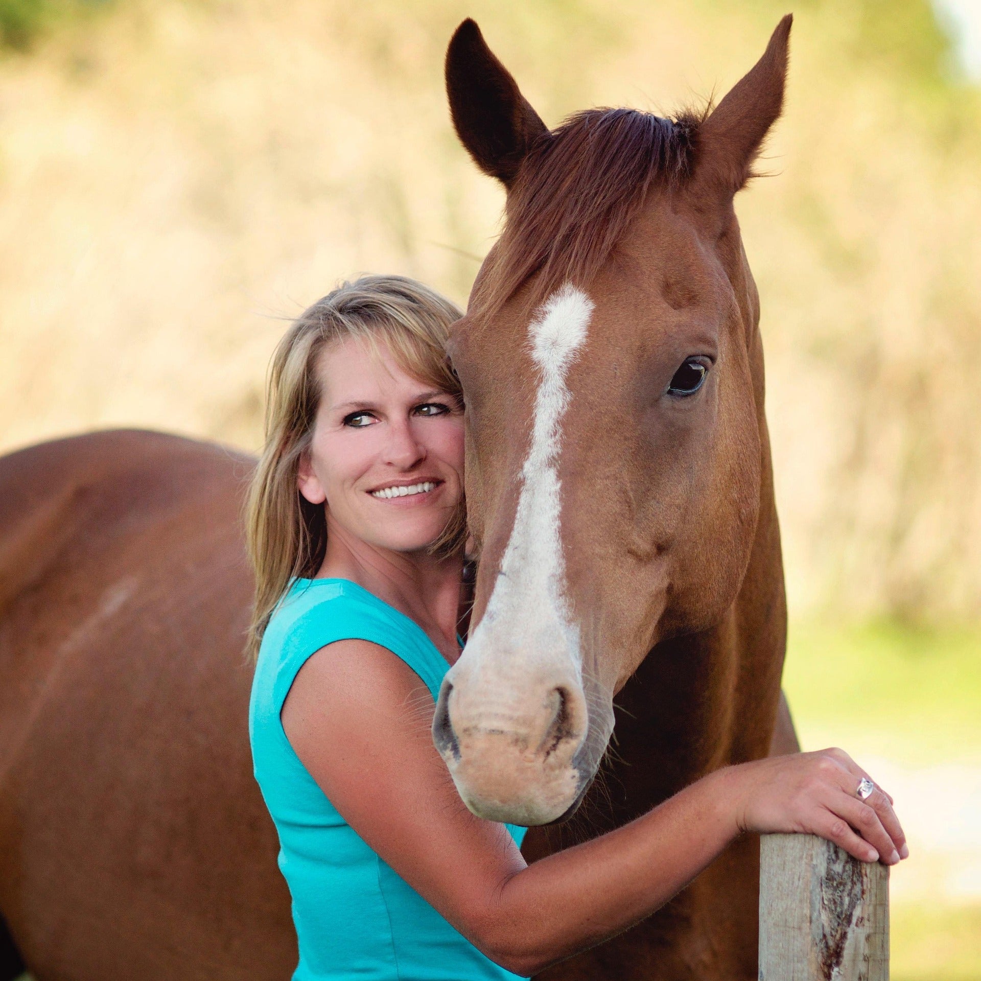 Woman preparing for equine healing